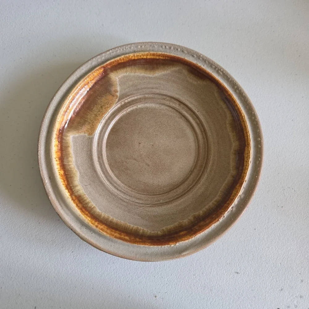 Laurentian Pottery Tundra 8-405 Tea Coffee Cup SaucerCanada Stoneware Drip Glaze